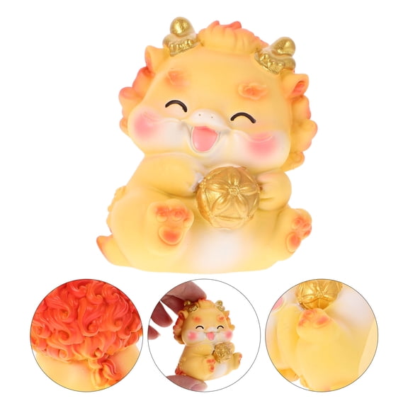 ADDHAT Goohochy Adorable Resin Dragon Figurine Multi Color Desktop Decor