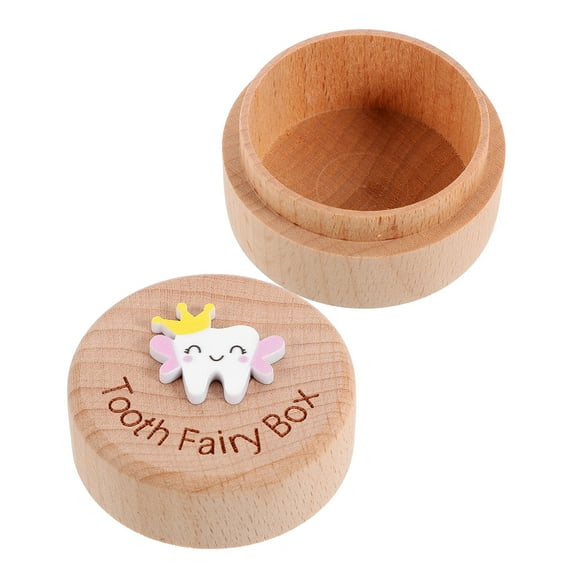 GOOHOCHY Wooden Baby Teeth Keepsake Box for First Lost Deciduous Tooth Collection Organizer, 1 Set