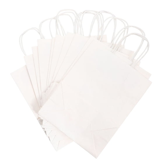 GOOHOCHY Baking Pastry Carrying Bags White Paper Durable with Handles for Wrapping 10Pcs