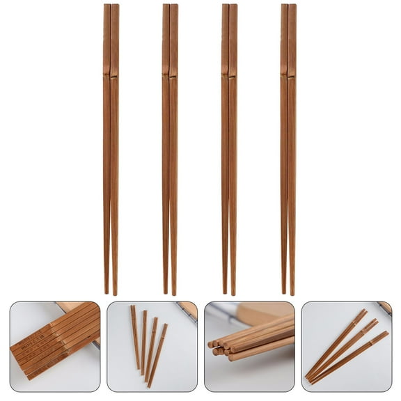GOOHOCHY Bamboo Cooking Chopsticks Extra Long for Frying Hot Pot Noodles Kitchen Use Light Brown 4 Pcs