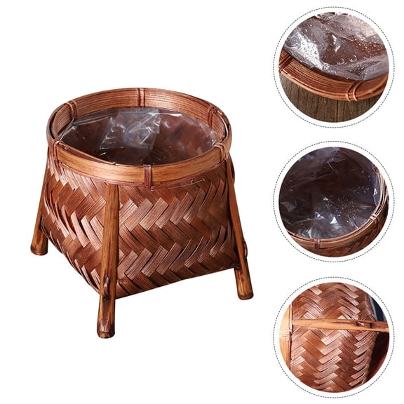 HONMEET Natural Bamboo Flower Basket and Odorless for Indoor Decor