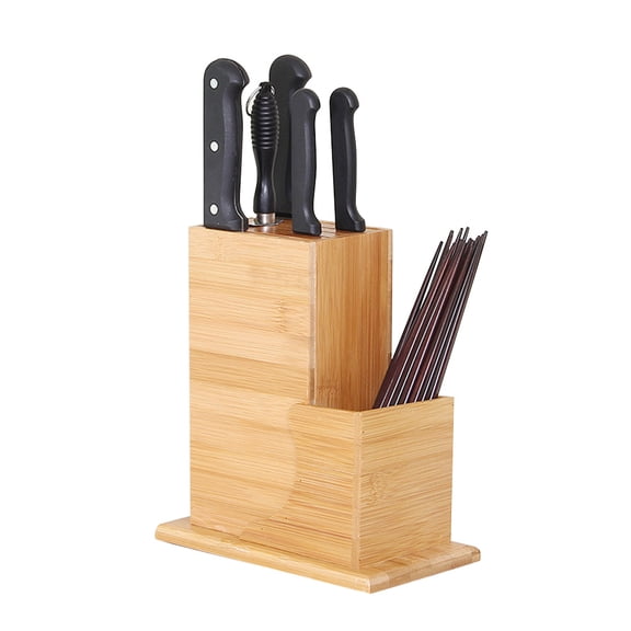 Mobutofu Sturdy Bamboo Kitchen Storage Rack Holder for Knives with Horizontal Slot Design