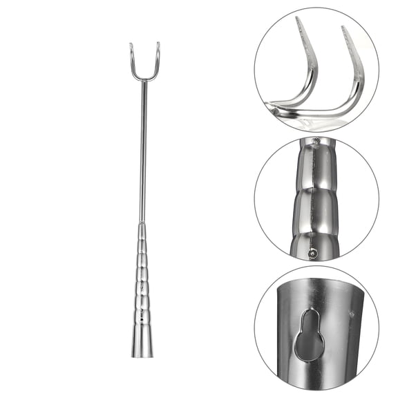 GOOHOCHY Barbecue Grill Stainless Steel Meat Hook Premium Meat Hook 40X2.8X2.8CM Silver