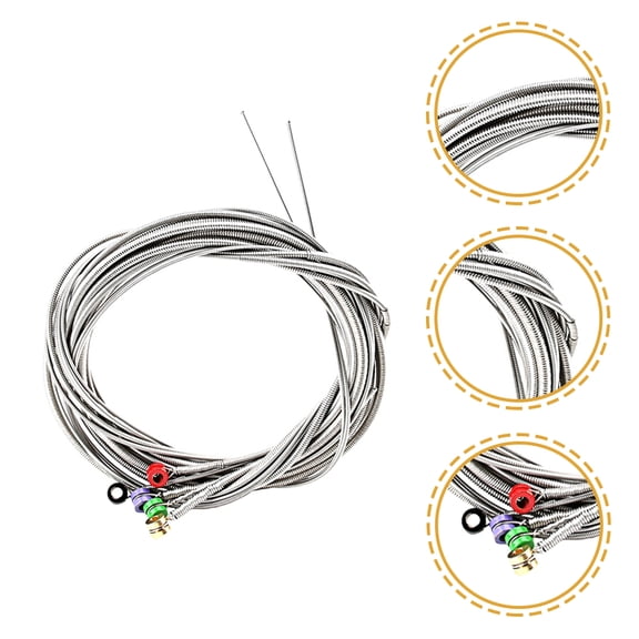 GOOHOCHY  Bass Wire Instrument Accessories Black Replacement Gauge Silver