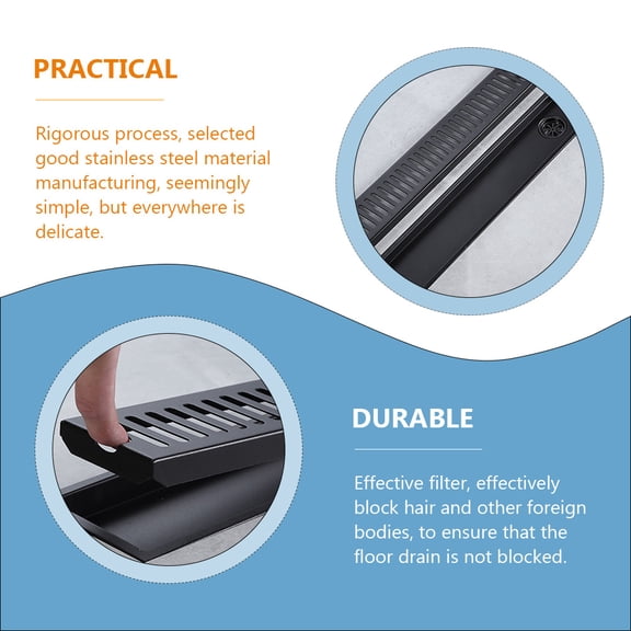 GOOHOCHY  Bathroom Shower Grid Drain Rectangular Floor Filter