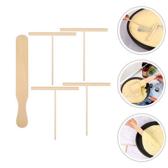 GOOHOCHY  Batter Spreading Tool Wooden Cooking Utensils Kit Baking Pancake Griddle Kitchen Gadgets