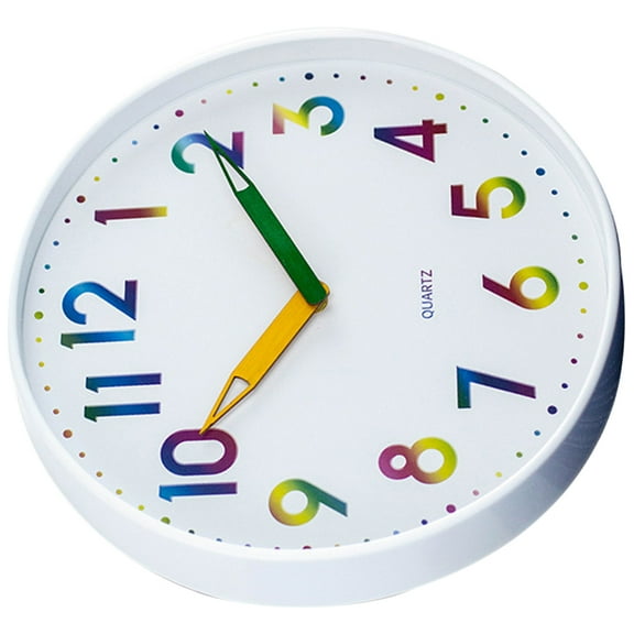 GOOHOCHY Battery Cartoon Wall Clock Large Numbers Wall Clock Office 30x30cm White