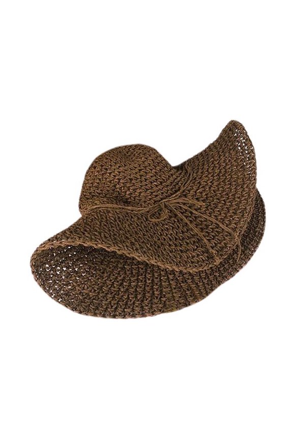 GOOHOCHY Beach Hat Under Covered Hat Woman 56.00X56.00X10.00CM Coffee