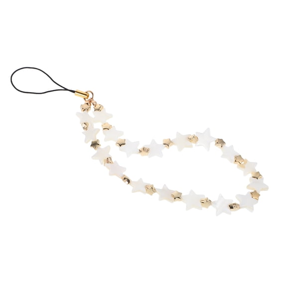 GOOHOCHY Beaded Phone Keychain with Five-Pointed Star Stylish Mobile Phone Decoration Chain Multi-Functional Star Beaded Keychain Pendant for Bags