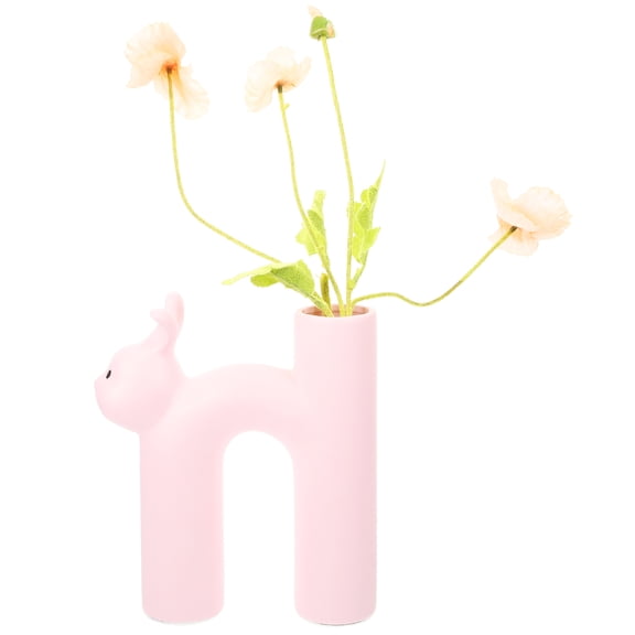 GOOHOCHY Minimalist Ceramic Flowerpot Vase for Bedroom Decor, Handmade Craft Planter