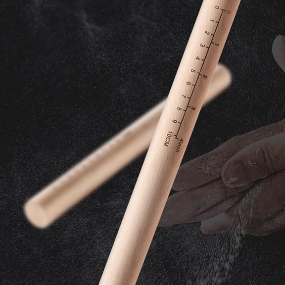 GOOHOCHY Beech Rolling Pin with Measurements Non stick Dough Roller Kitchen Tool