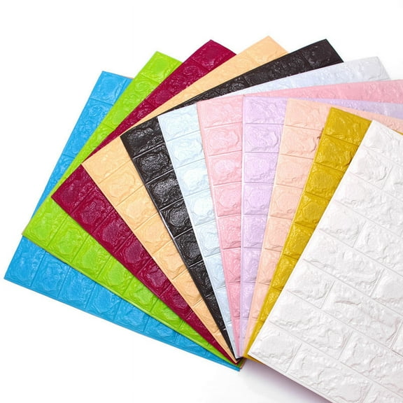 GOOHOCHY Beige 3D Brick Design Wall Stickers Made of PE Foam for Kids Room Decor Easy to Apply and Customize 60 x 60cm