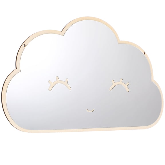 GOOHOCHY Beige Acrylic Mirror Sticker for Decor Water Resistant Cloud Shape for Kids Room 1pc