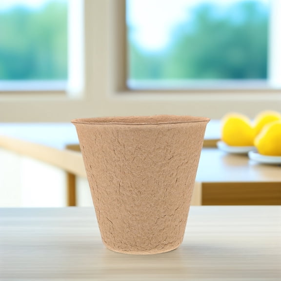 GOOHOCHY 110pcs Biodegradable Yellow Peat Planting Pots Made from Natural Pulp, Perfect for Seed Starting and Transplanting