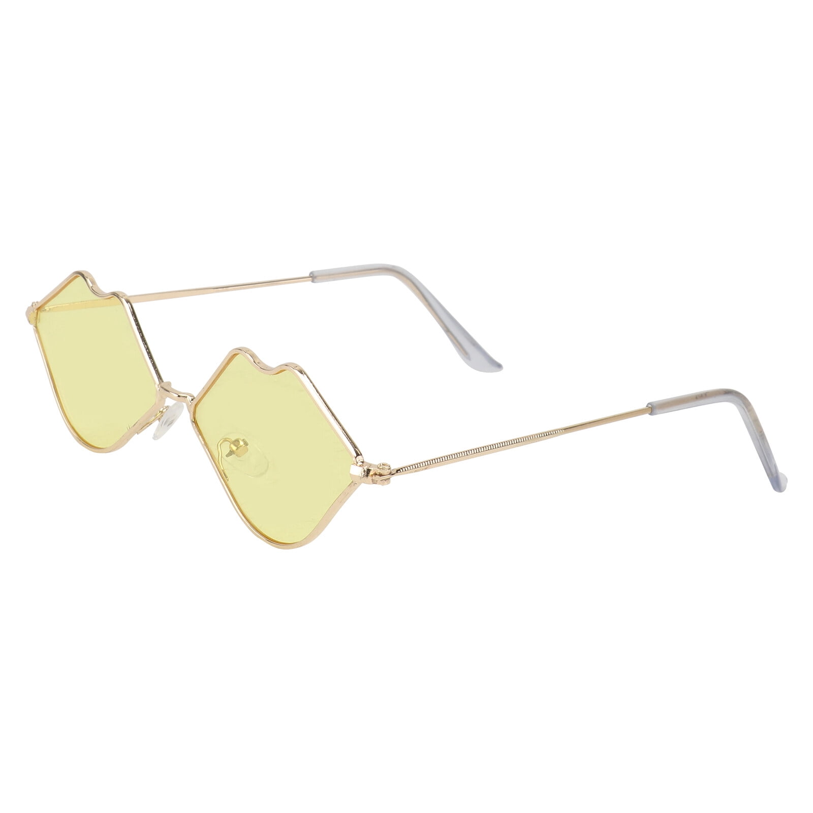 Yellow Stylish and Unique Sunglasses with Sexy Lip Design Buy Yellow beach aviator sunglasses for women, Aviators  main image 4