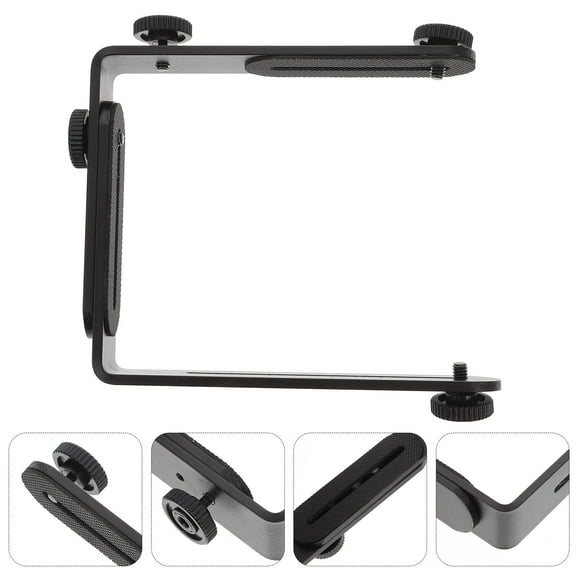 GOOHOCHY Black 1Pack L-Shape Camera Bracket with Matte Surface for Speedlight 16.0x12.0x1.3in