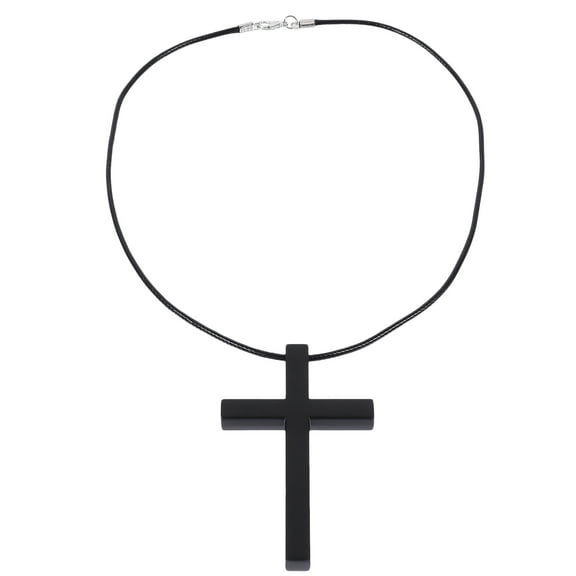 GOOHOCHY Black Alloy Cross Rearview Mirror Pendant for Car Decoration Hanging Ornament 1 Piece