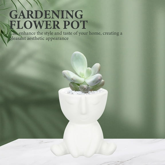 GOOHOCHY Black Ceramic Flower Pot for Home Use Creative Planting Container for Succulents 6.5 inches