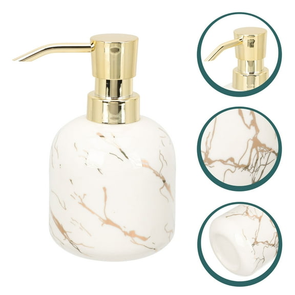 GOOHOCHY Black Ceramic Soap Dispenser with Press Pump, Airtight Design for Bathroom, 10 oz Capacity