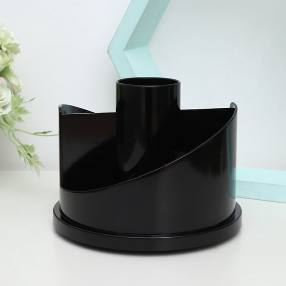 GOOHOCHY Black Creative Pencil Cups Rotatable Pen Container Pencil Holder Plastic Container Decoration Desk Organizer