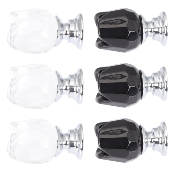 GOOHOCHY Black Crystal Rose Drawer Knobs Elegant Flower Design for Cabinet Wardrobe Doors 6 Pieces