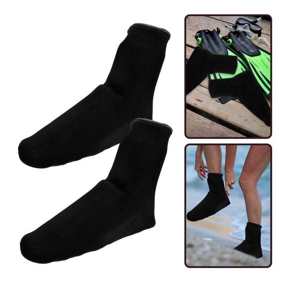 GOOHOCHY Black Diving Socks with Neoprene Material for Men and Women Perfect Fit and Comfortable Wear 1 Pair