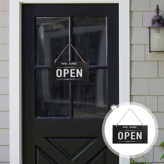 GOOHOCHY Black DoubleSided Open Closed Sign for Door with High Visibility and Versatile Design 7.5 x 9 inches