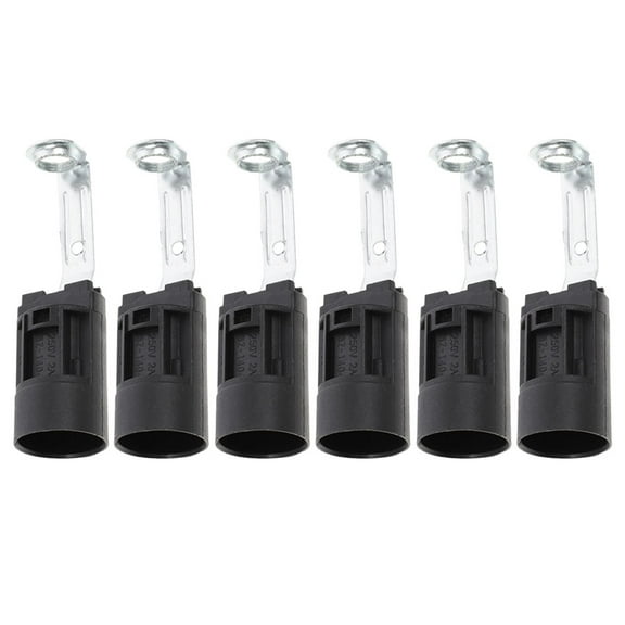 GOOHOCHY Black Lamp Socket Replacement with E14 Base for Home Use Made of Plastic and Zinc Alloy 6 Pieces