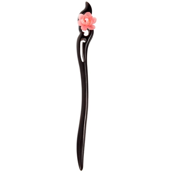 GOOHOCHY Black Ebony Hair Stick for Buns with Flower Decor Durable and Stylish for Decoration Use