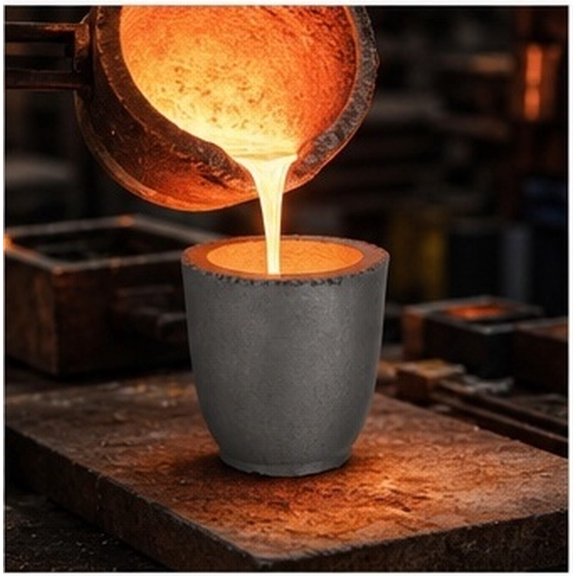GOOHOCHY Black Graphite Crucible Mold for Metal Casting Durable Ingot Mold for Aluminum Brass Silver