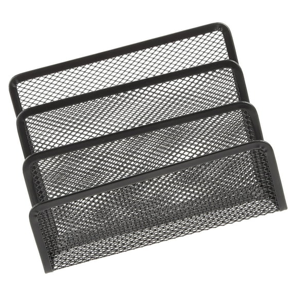 GOOHOCHY  Black Mesh Magazine File Holder Desk Organizer for Folders Compartment Work