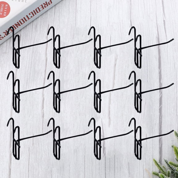 FUEENIRVA 20Pcs Black Display Prop Hooks Iron Metal Hangers for Closet Organization and Kitchen Use