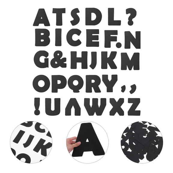 GETAJGHSD 150Pcs Black Precut Paper Letters for Bulletin Board and Letter Signs