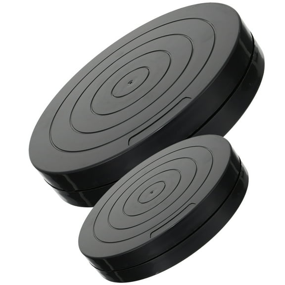 GOOHOCHY Black Plastic Clay Turntable for Cake Decorating 360 Degree Rotating Swivel Easy to Use and Carry