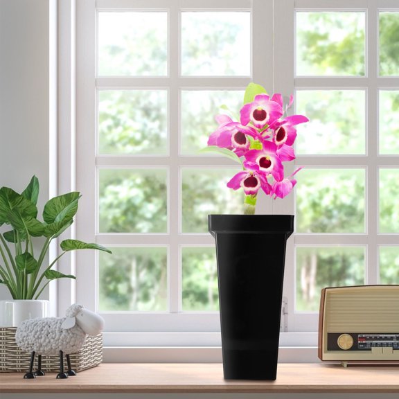 FUTUREORYY Floral Pot Black Homeowners 1Pack 6.68X6.68X13.36in