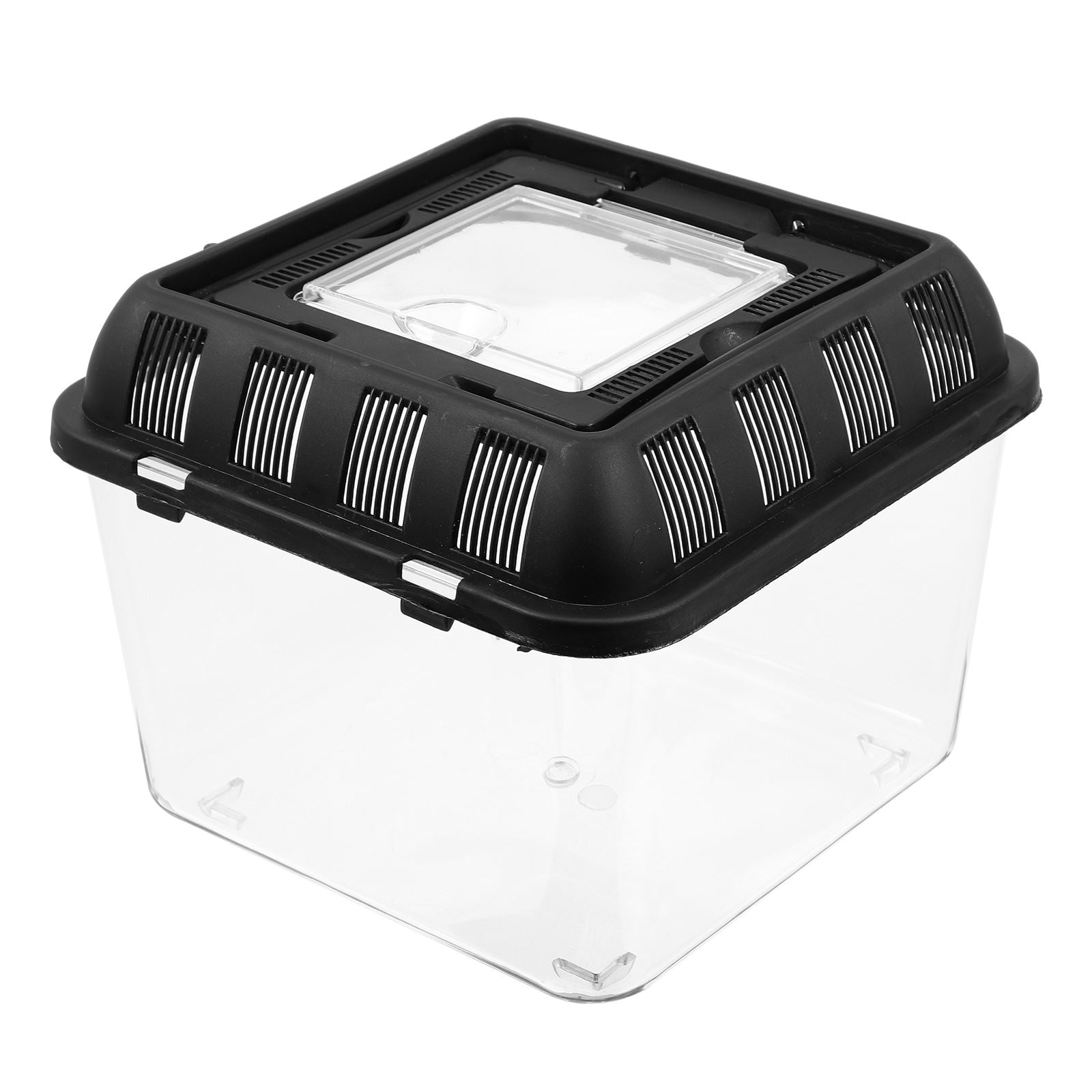 GOOHOCHY Black Plastic Reptile Breeding Box for Pet Use with Ventilation Hole 10.2x7.8x6.3 Inches