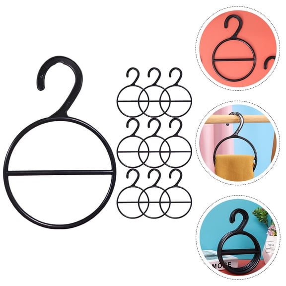GOOHOCHY scarf storage hanger Closet Scarf Organizing Rack Black 10Set