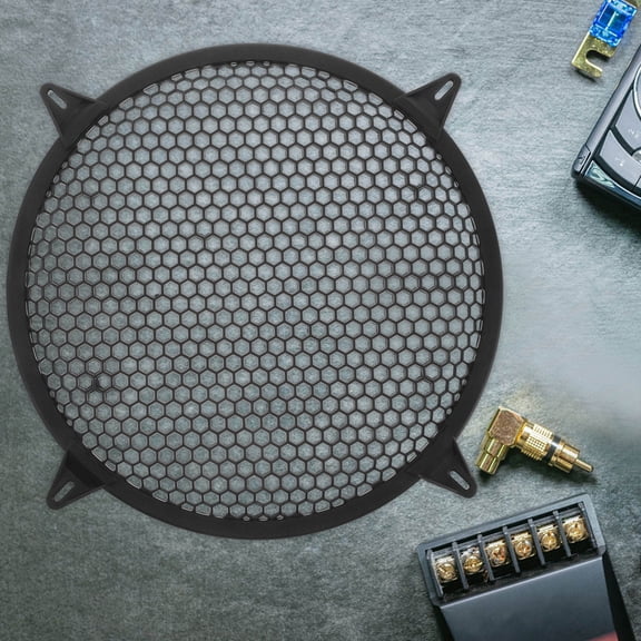GOOHOCHY Black Plastic Speaker Protector Cover for Car Audio Round Mesh Grille Guard Ensuring Long-Term Use