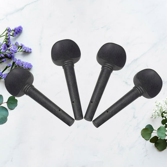 GOOHOCHY Black Plastic Violin Tuning Pegs for Music Instrument DIY Replacement with Pre Drilled Holes 8/1