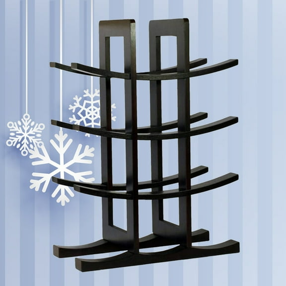 GOOHOCHY Floating Bottles Racks Wine Rack Wood Black 1Pack