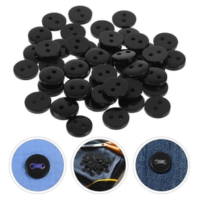 GOOHOCHY 50pcs Black Round Resin Sewing Buttons, 2-Hole Small Buttons for Crafts, Clothing, and Accessories