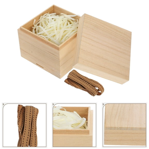 GOOHOCHY Unfinished Wooden Boxes Wooden Box with Lid Beige Paulownia Wood 1Pack for Blank Surface