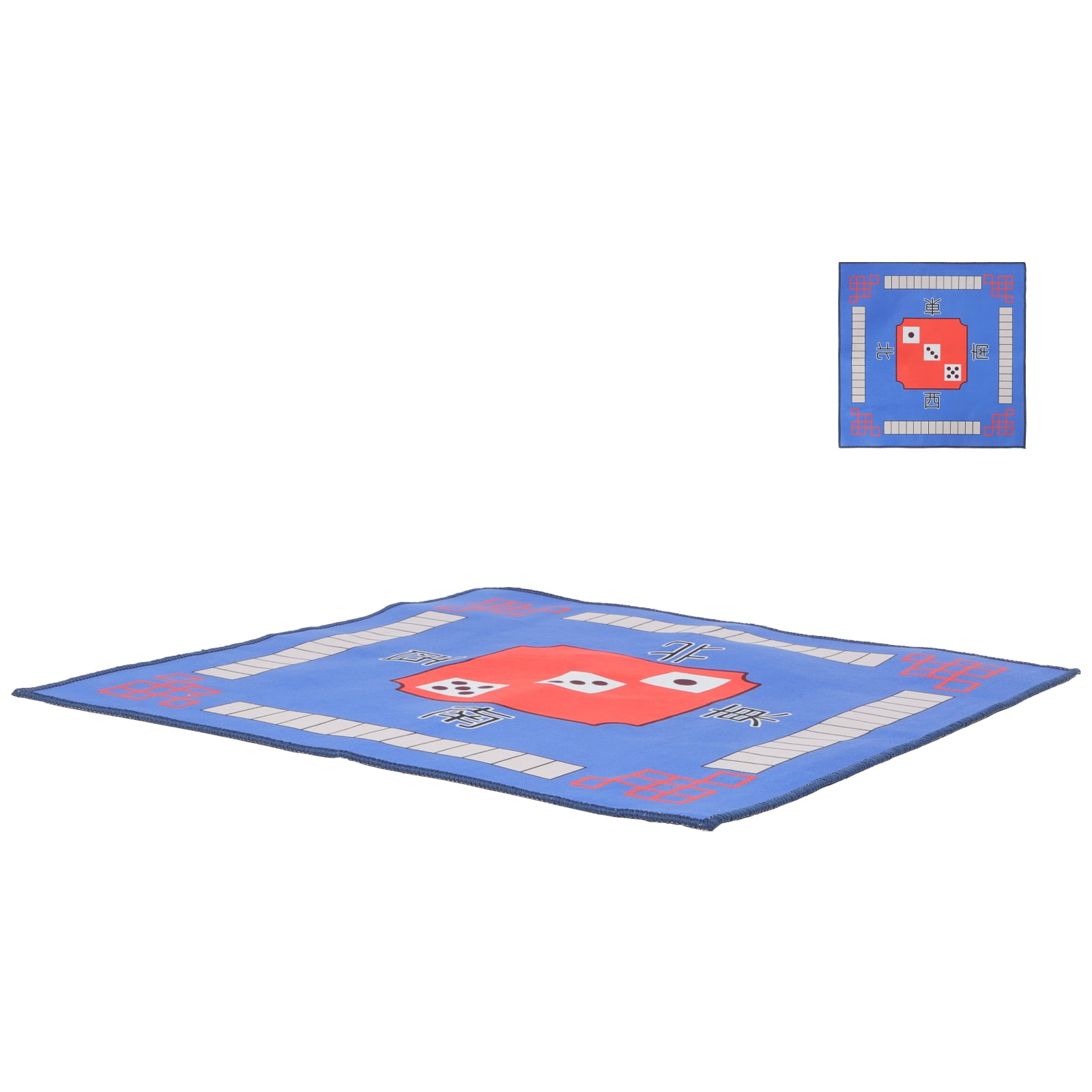 GOOHOCHY Blue Antislip Polyester Mahjong Game Mat for Table Use with Design and Noise Reduction Fits Most Tables
