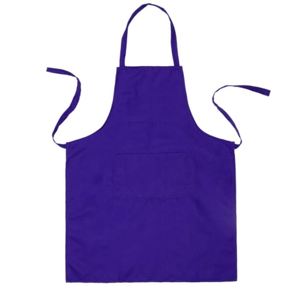 GOOHOCHY Blue Chef apron with Halterneck Style and Large Pocket for Kitchen and Restaurant Use 60x70cm