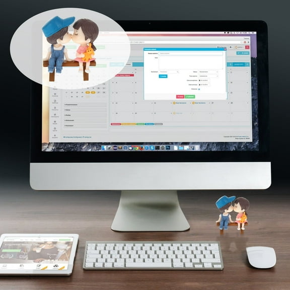 GOOHOCHY Blue Couple Doll Statue for Decoration Use PVC Material Great Wedding or Valentine's Day Gift 1 Pair