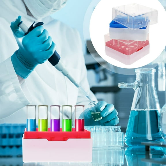 GOOHOCHY Blue Cryovial Storage Box for Freezing Tube with Multi Compartment Design Made of PP Material 2pcs