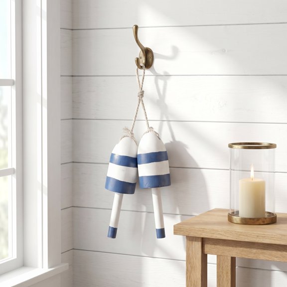 Mobutofu Goohochy Blue Wooden Wall Hanging Float Mediterranean Vintage Decor for Home