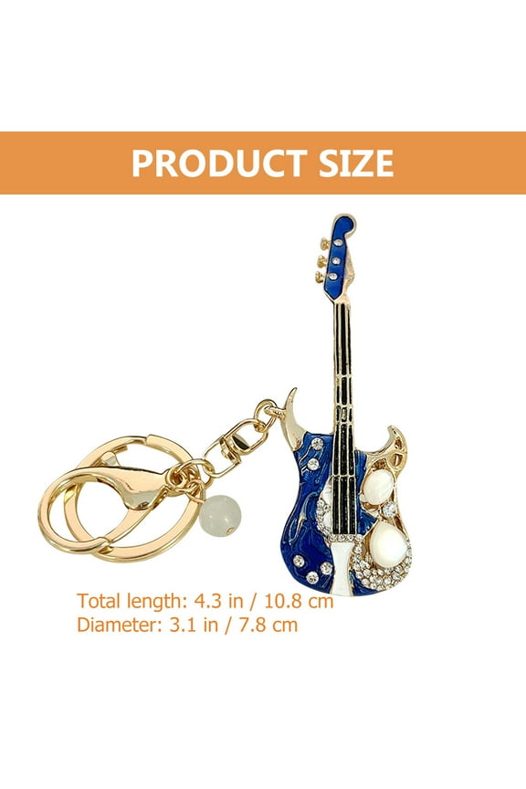 Blue Metal Guitar Keychain for Keys with Creative Design and Compact Size Perfect for Kids Party Favors