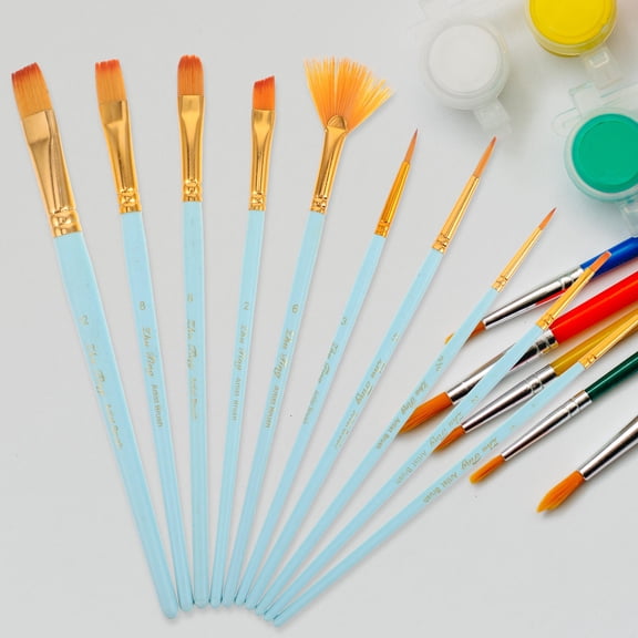 GOOHOCHY Blue Nylon Bristle Paintbrushes for Painting Use Comfortable to Hold Easy to Clean 1 Set