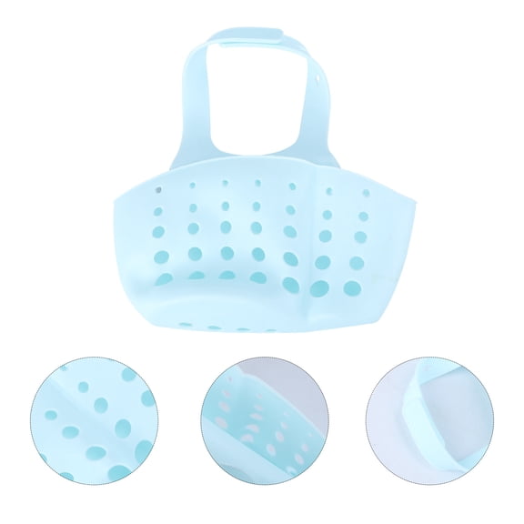 GOOHOCHY PVC Kitchen Hanging Drain Basket with Holes, Space-Saving Design, 7.87"x3.94"x5.91" for Utensil Storage